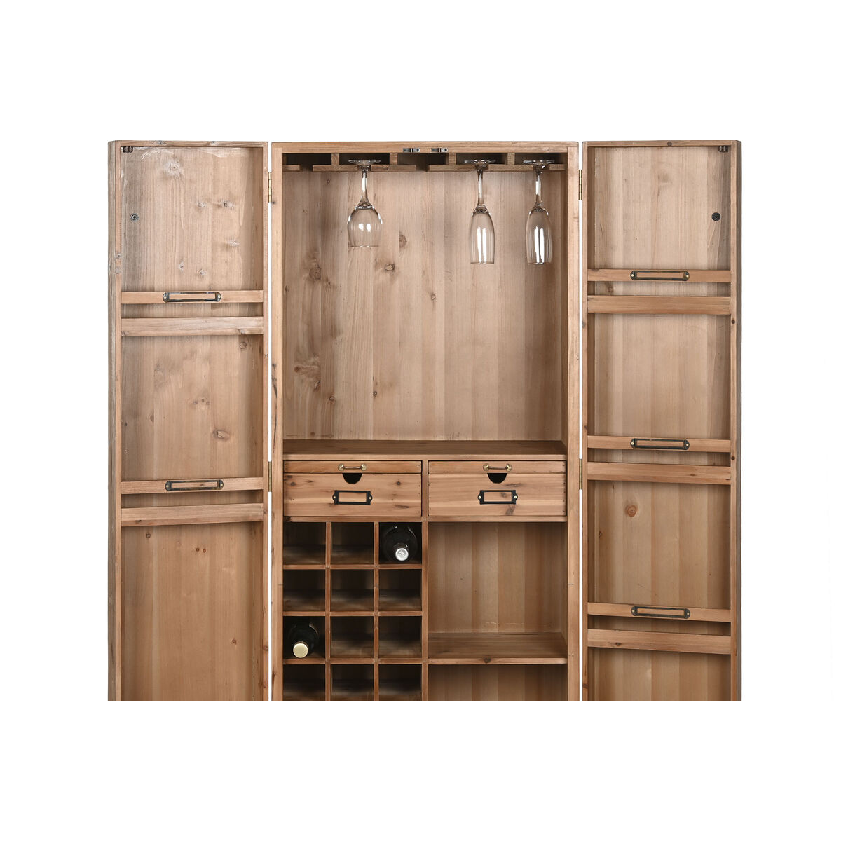 Bottle rack Home ESPRIT Brown Fir 64,5 x 45 x 146,5 cm