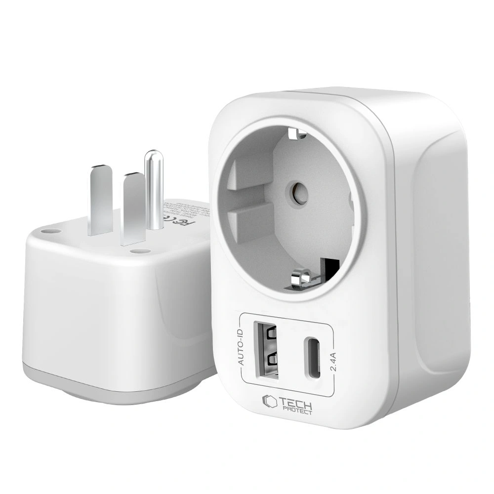 Adapter / przejściówka Tech-Protect TA100 Travel Adapter US / EU White