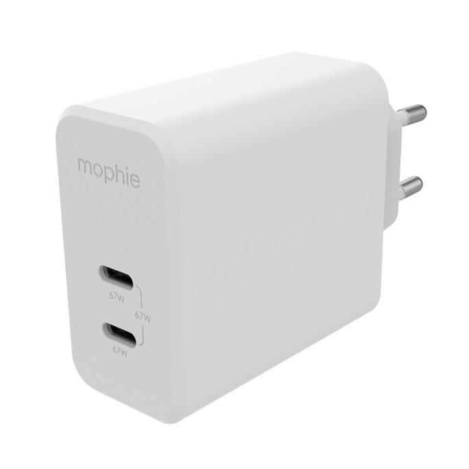Mophie Gan Charger Dual USB-C 67W (white)