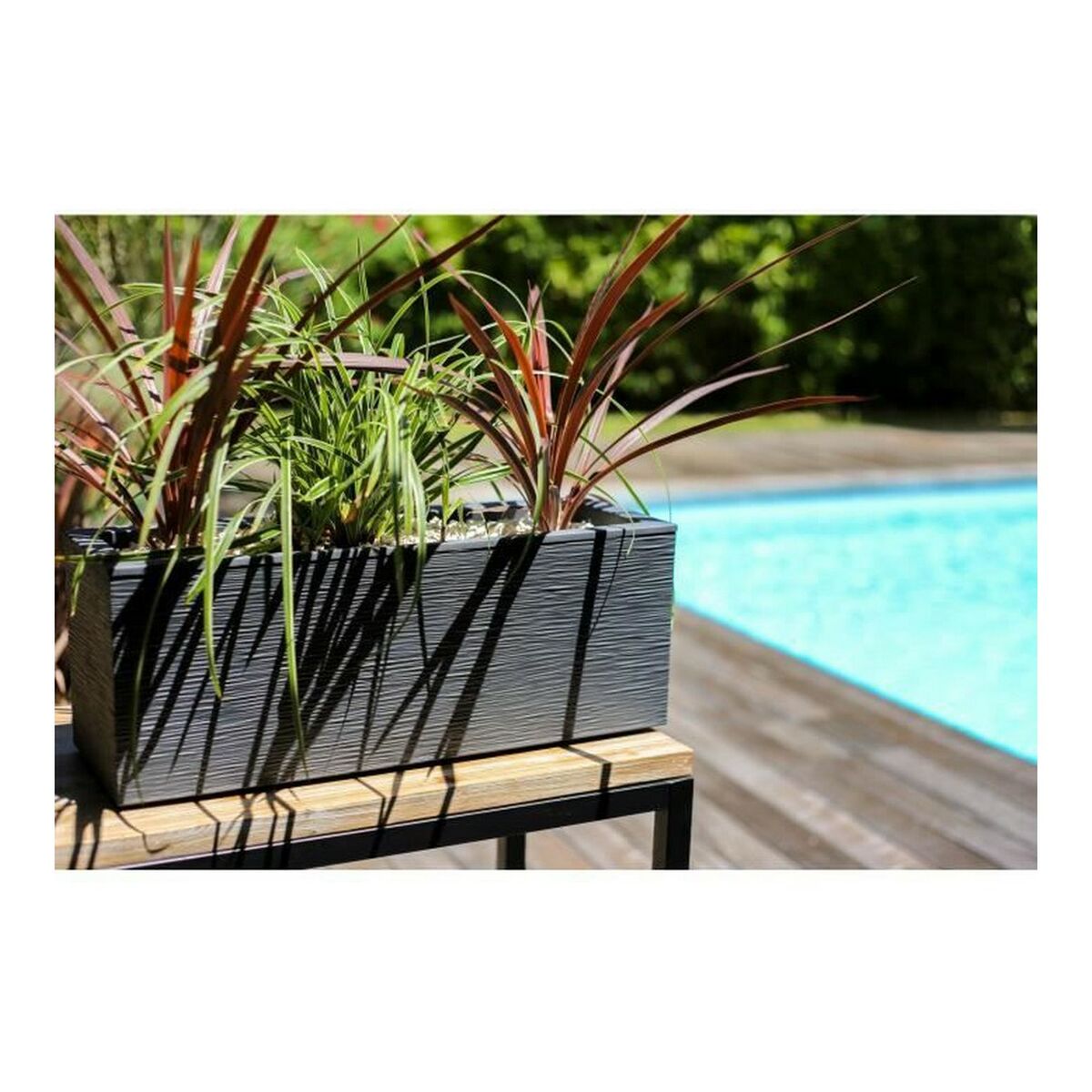 Planter EDA Graphit Up Rectangular Dark grey 59 x 19,5 x 22,8 cm