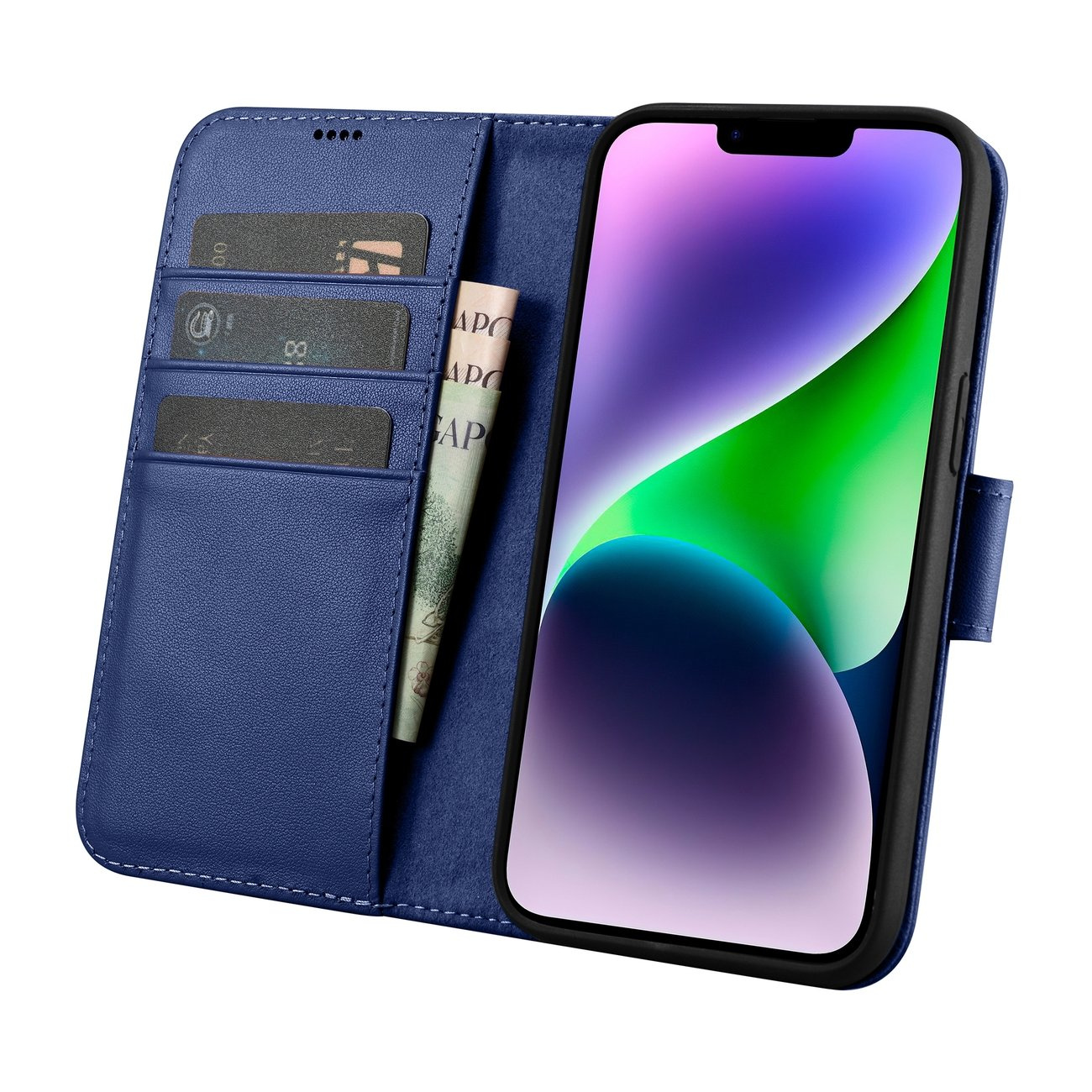 iCarer Wallet Anti-RFID 2in1 Apple iPhone 14 Plus blue