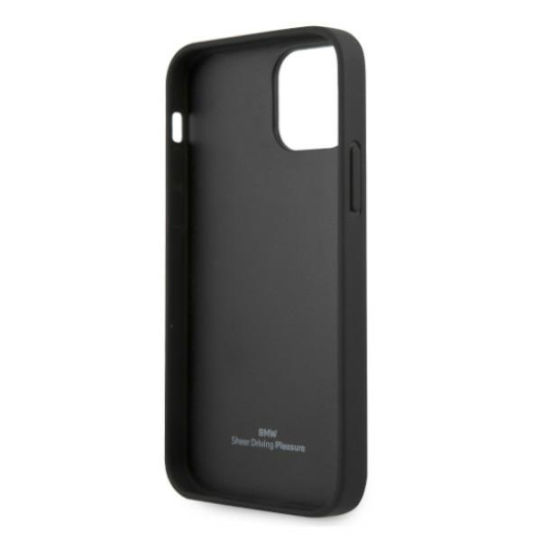 BMW BMHCP12LRCDPK Apple iPhone 12 Pro Max black hardcase Leather Deboss