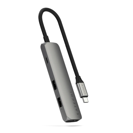 Satechi 4-in-1 HUB USB-C Slim Multiport Adapter 4K USB-C / 2xUSB-A, USB-C, 4K HDMI space grey