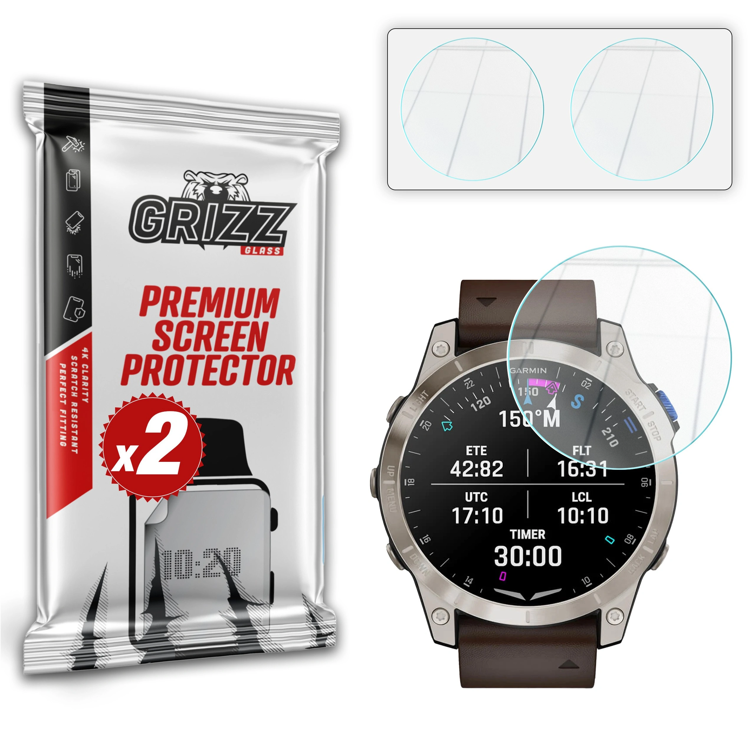GrizzGlass HybridGlass Garmin D2 Mach 1 Pro 51mm