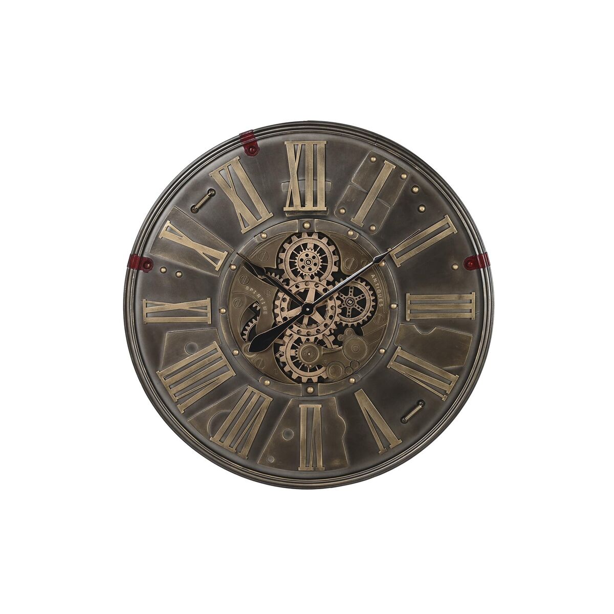 Wall Clock DKD Home Decor Gears Black Golden Iron (80 x 6,5 x 80 cm)