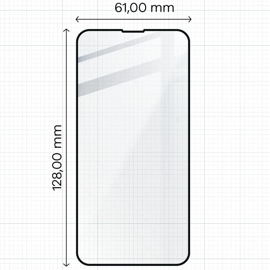 Bizon Glass Edge tempered glass - [2 PACK] + lens protection Apple iPhone 13 Mini black