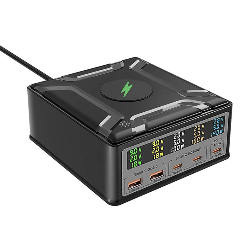 Blitzwolf charging station BW-S28 260W, 2xUSB-A, 3xUSB-C, 15W (black)