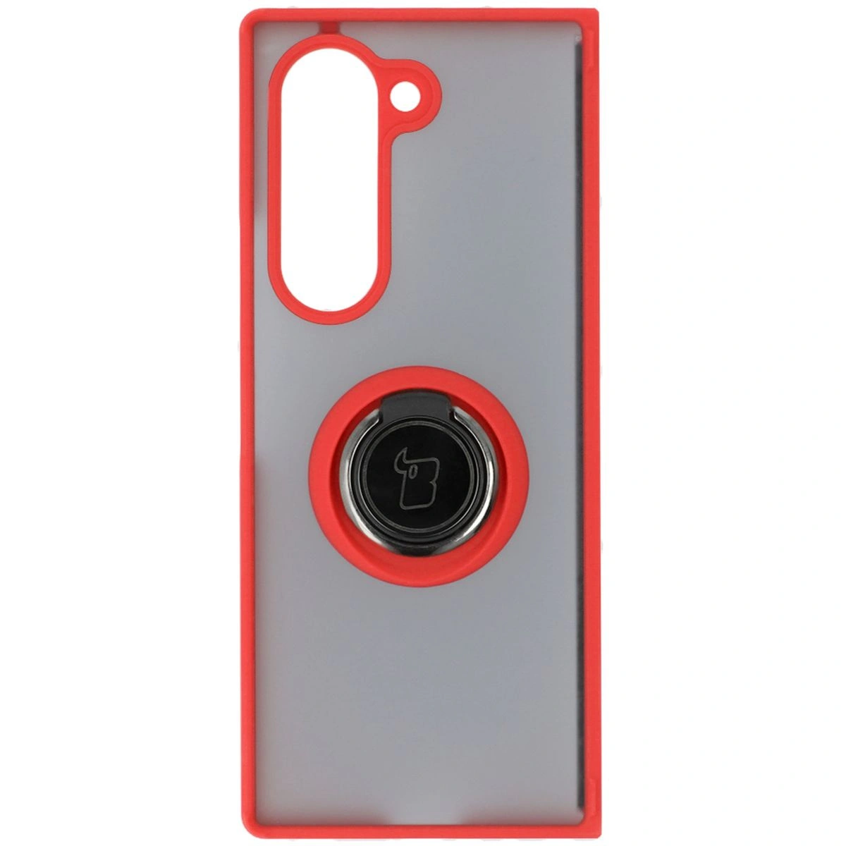 Bizon Case Hybrid Ring Samsung Galaxy Z Fold6 smoky with a red frame
