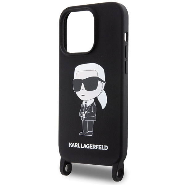 Karl Lagerfeld KLHCP15XSCBSKNK Apple iPhone 15 Pro Max hardcase Crossbody Silicone Ikonik black