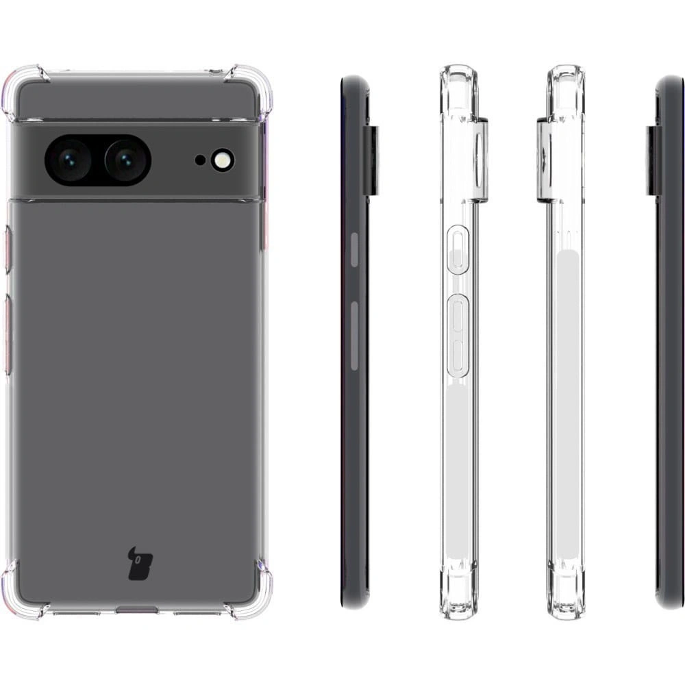 Bizon Case Clear Pack case + 2x screen glass Google Pixel 7 clear