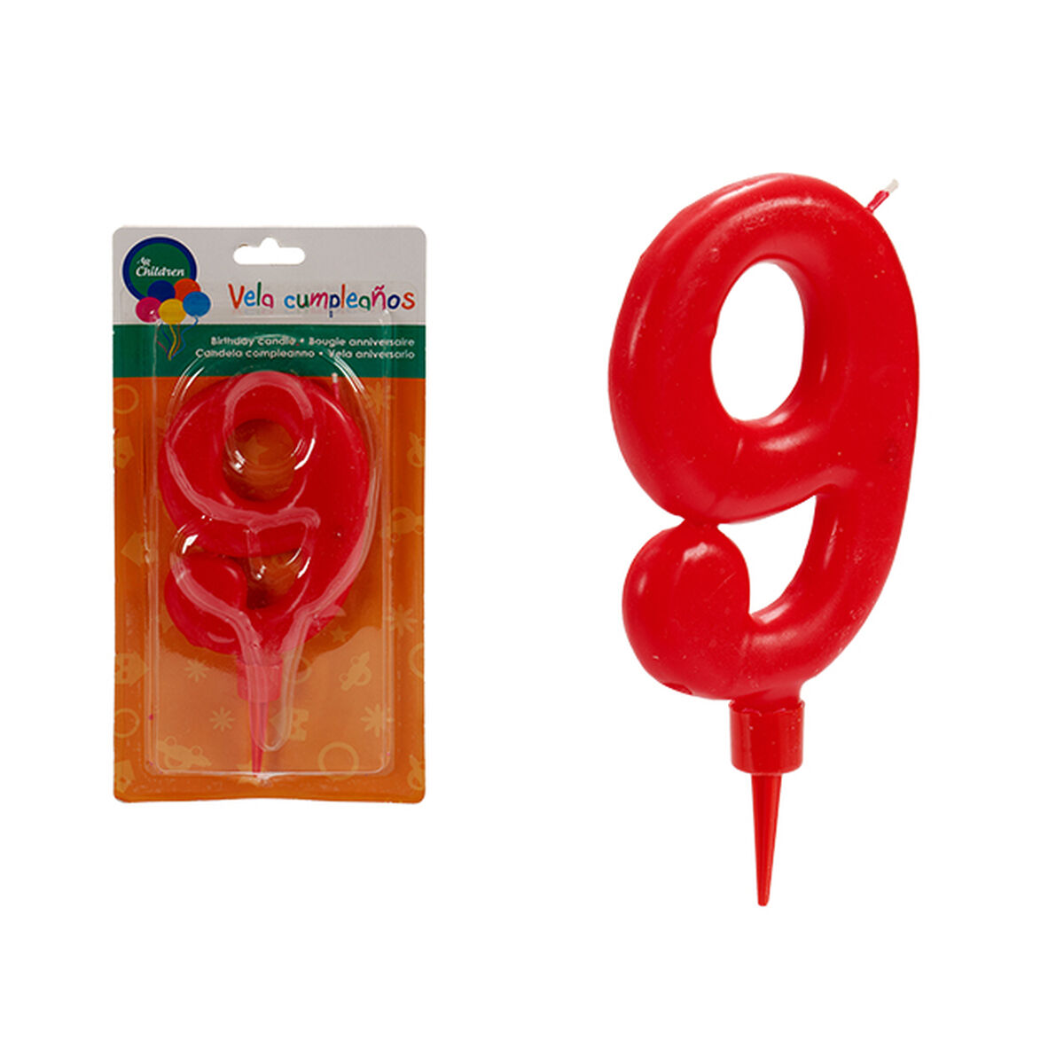 Candle Red Birthday Number 9 (12 Units)