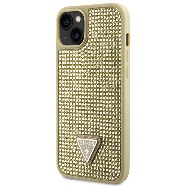 Guess GUHCP14SHDGTPD Apple iPhone 14 gold hardcase Rhinestone Triangle