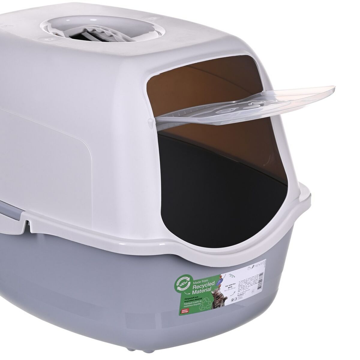 Cat Litter Box Diamentiq 4004508810DIA White Grey Plastic 40 x 38,7 x 55,5 cm Cat Litter Box Diamentiq 4004508810DIA White Grey Plastic 40 x 38,7 x 55,5 cm
