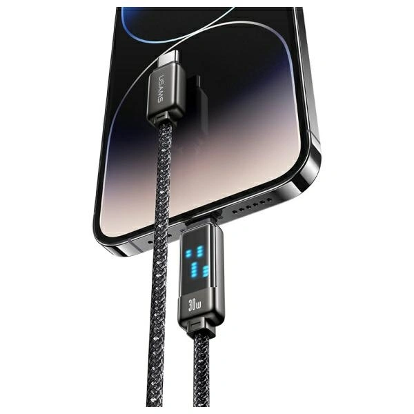 USAMS US-SJ743 cable USB-C / Lightning 30W 1.2m Zinc Alloy Fast Charging Data Cable Meteor Series