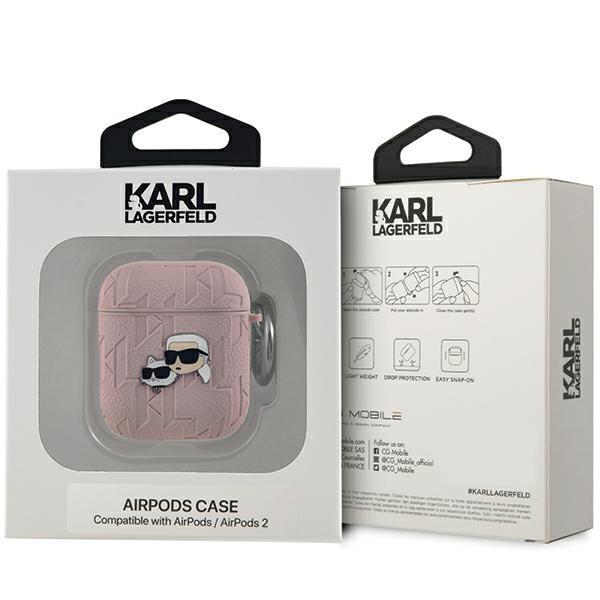 Karl Lagerfeld KLA2PGKCPP Apple AirPods 1/2 cover Monogram Karl & Choupette Head pink