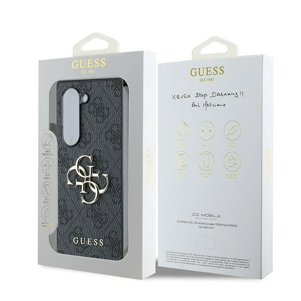 Case Guess GUHCZFD64GMGGR Samsung Galaxy Z Fold6 Leather 4G Metal Logo black
