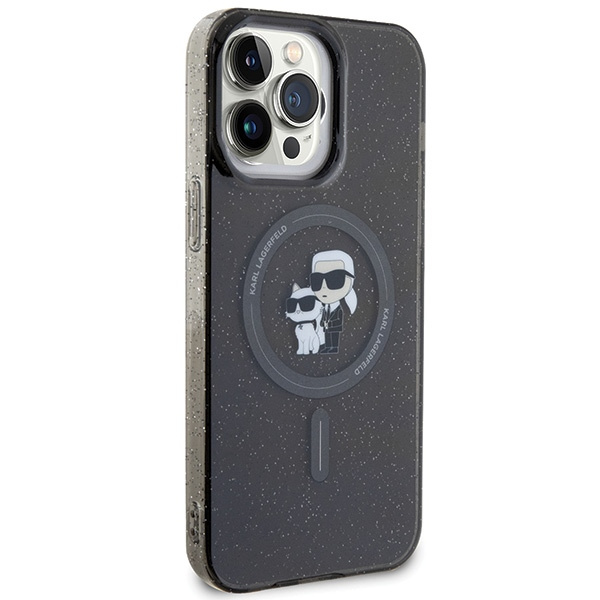 Karl Lagerfeld KLHMP15XHGKCNOK Apple iPhone 15 Pro Max hardcase Karl&Choupette Glitter MagSafe black