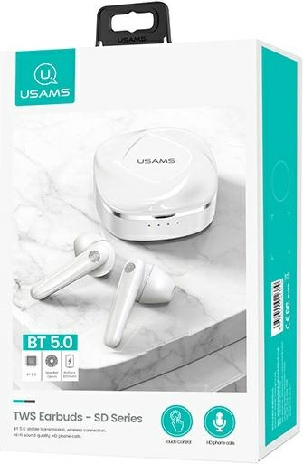 USAMS Earphones Bluetooth 5.0 TWS SD series white BHUSD01