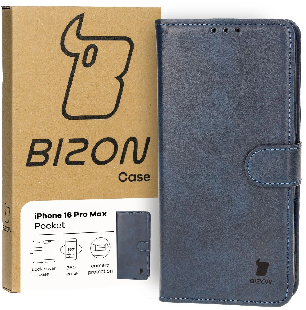 Bizon Case Pocket Apple iPhone 16 Pro Max navy blue