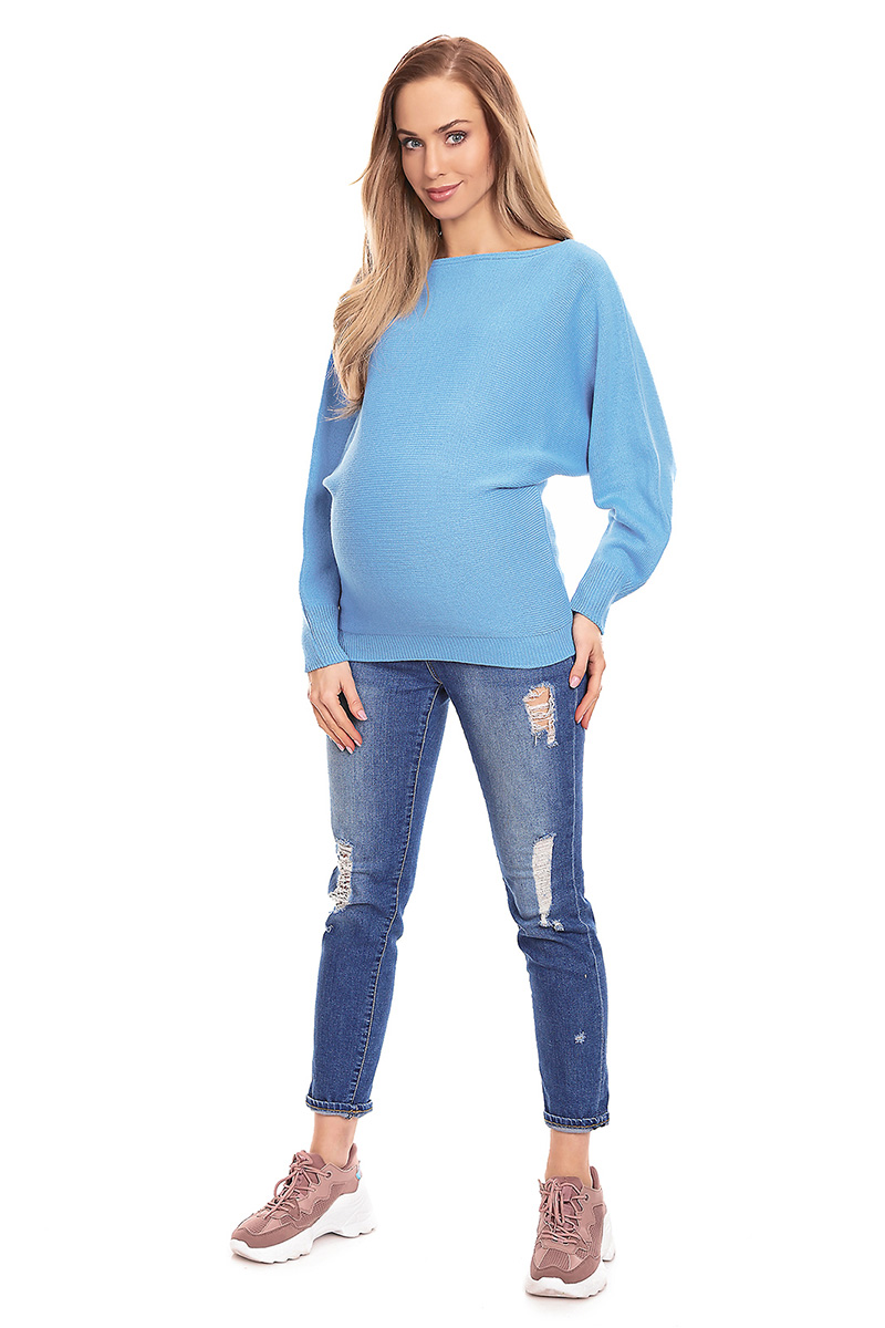  Pregnancy sweater model 94497 PeeKaBoo  blue