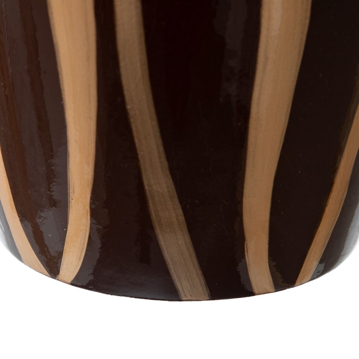 Vase Zebra aus Keramik Gold Braun 18 x 18 x 48 cm