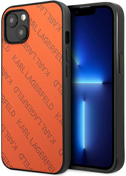 Karl Lagerfeld KLHCP13SPTLO Apple iPhone 13 mini hardcase orange Perforated Allover