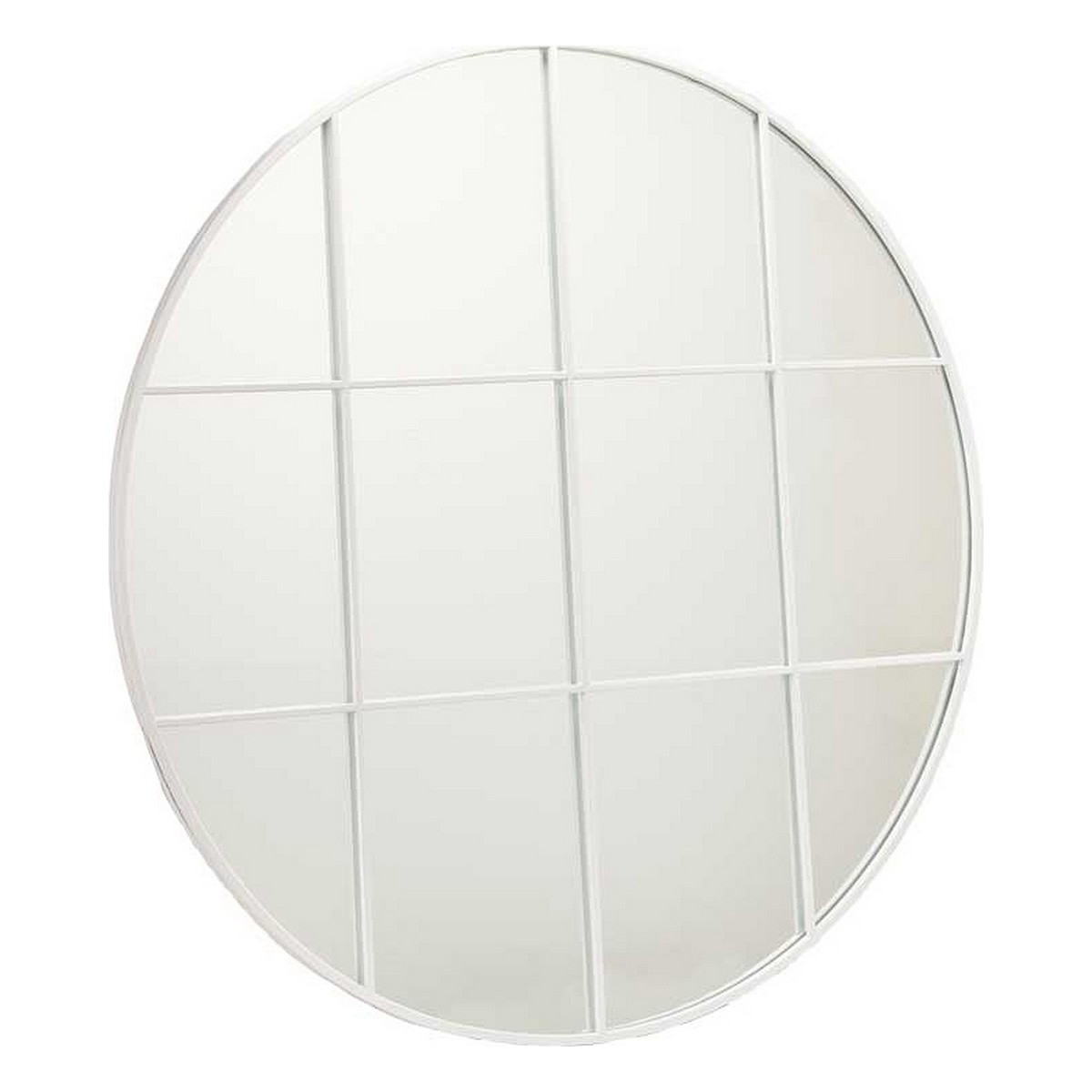 Wandspiegel rund Metall Weiß (100 x 2,5 x 100 cm)
