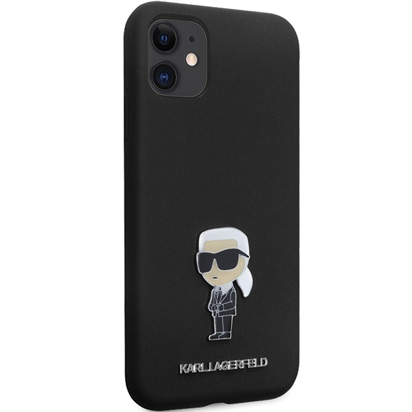Karl Lagerfeld KLHCN61SMHKNPK iPhone 11/XR Silicone Ikonik Metal Pin black