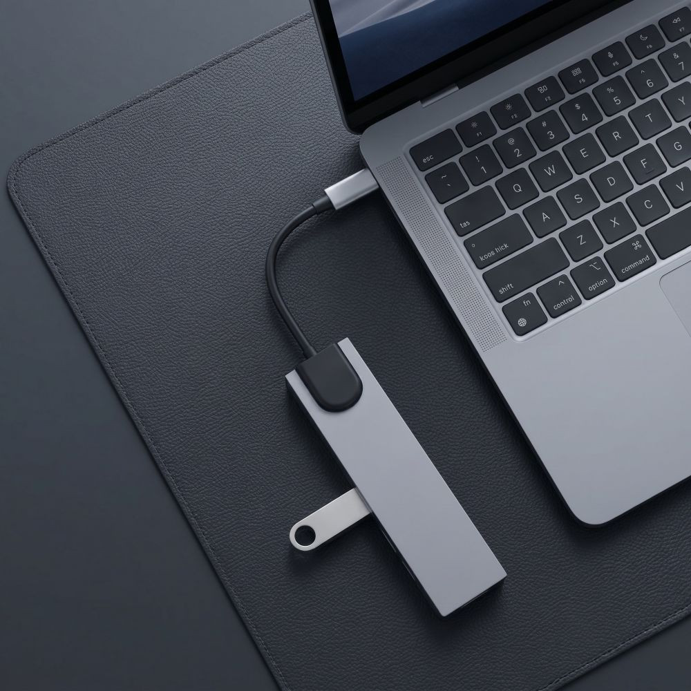 Adapter 8w1 Tech-Protect HB09 Hub Adapter 8in1 USB-C / 2xUSB-A 3.0, USB-C 3.0, USB-C PD 100W, HDMI 4K 60Hz, SD/TF, RJ45 1000Mb/s Space Grey