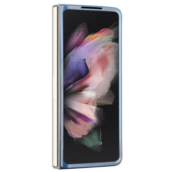 Guess GUHCZFD5P4TDPB Samsung Galaxy Z Fold 5 hardcase Leather 4G Triangle Strass blue