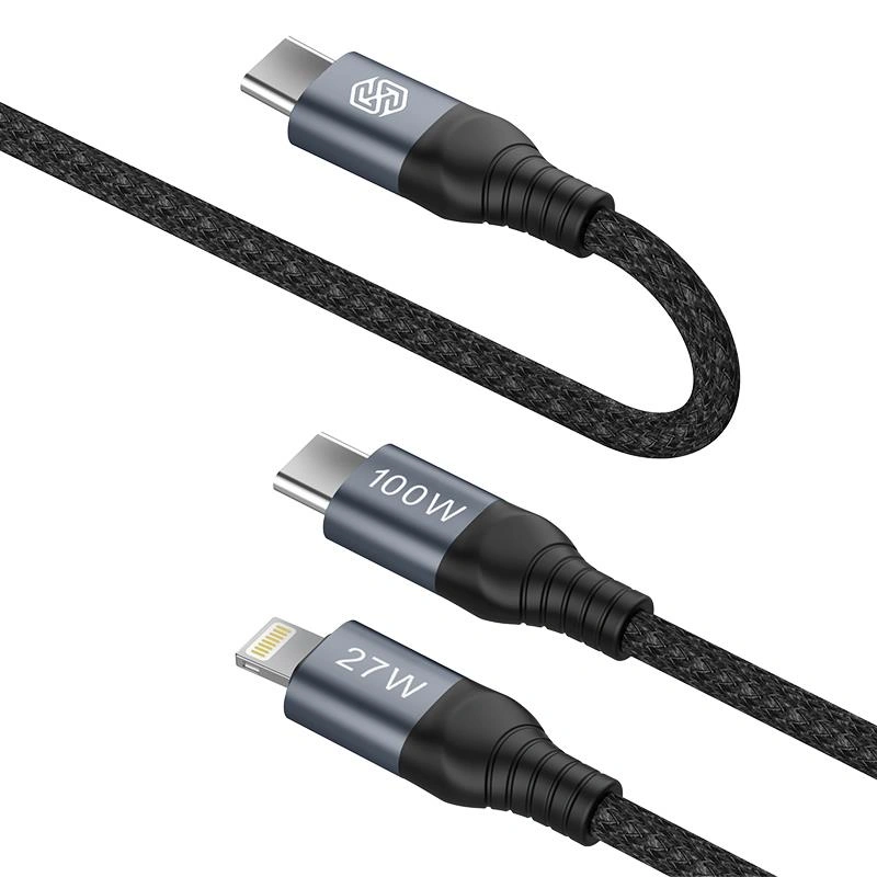 Cable Nillkin Data Cable DualPower 2w1 USB-C PD 3.0 100W, Lightning PD 27W black