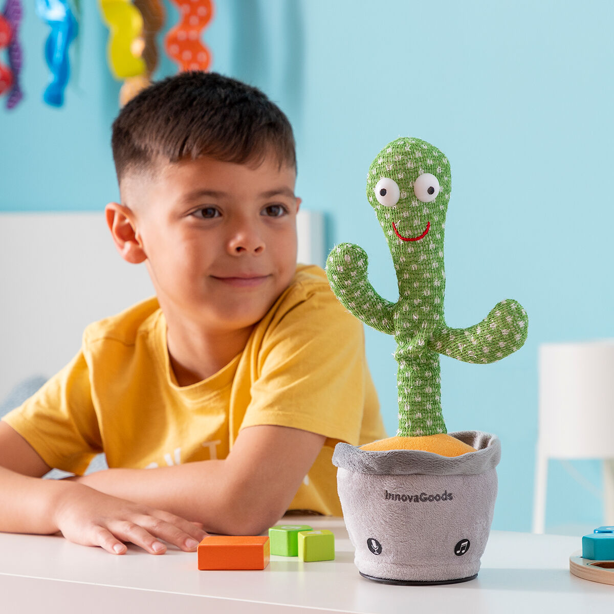 Dancing Talking Plush Cactus with Music and Multicolour LED Pinxi InnovaGoods