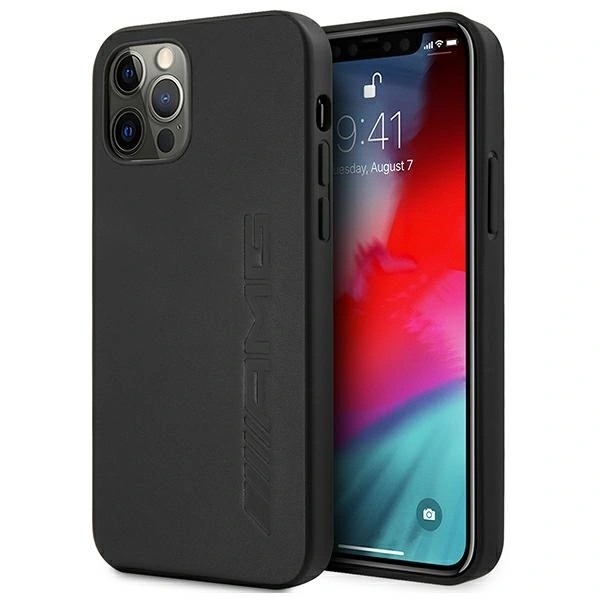 AMG AMHCP12LDOLBK Apple iPhone 12 Pro Max hardcase Leather Hot Stamped black