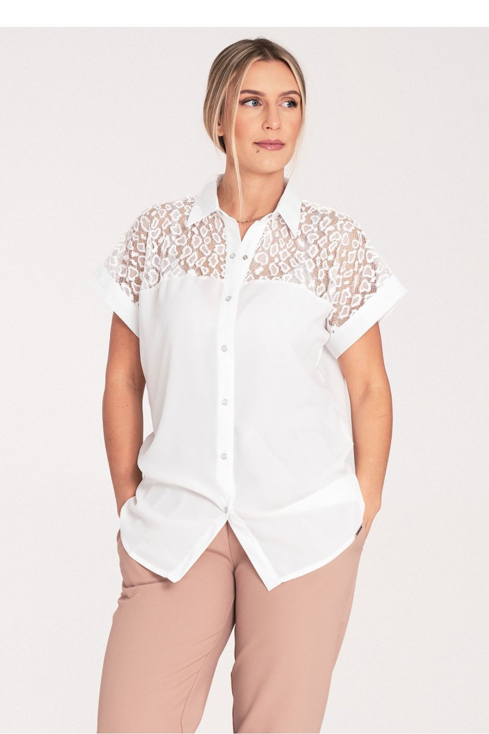  Short sleeve shirt model 204320 Figl  beige