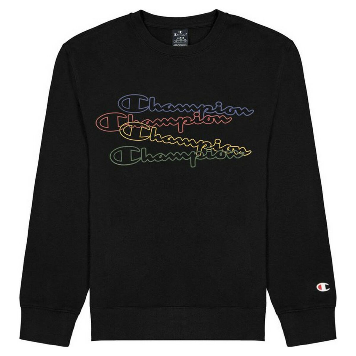 Sweatshirt without Hood Champion Crewneck Script Logo Boy Black