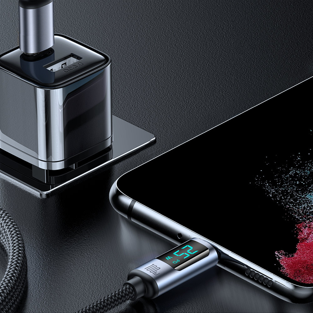 Joyroom S-CC100A16 USB-C/USB-C Cable 100W 1.2m LED display black