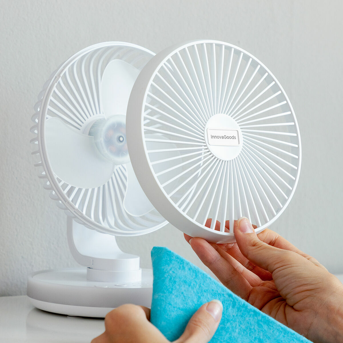 Rechargeable Desk Fan with LED FanLed InnovaGoods Ø6,6'' 4000 mAh Rechargeable Desk Fan with LED FanLed InnovaGoods Ø6,6'' 4000 mAh