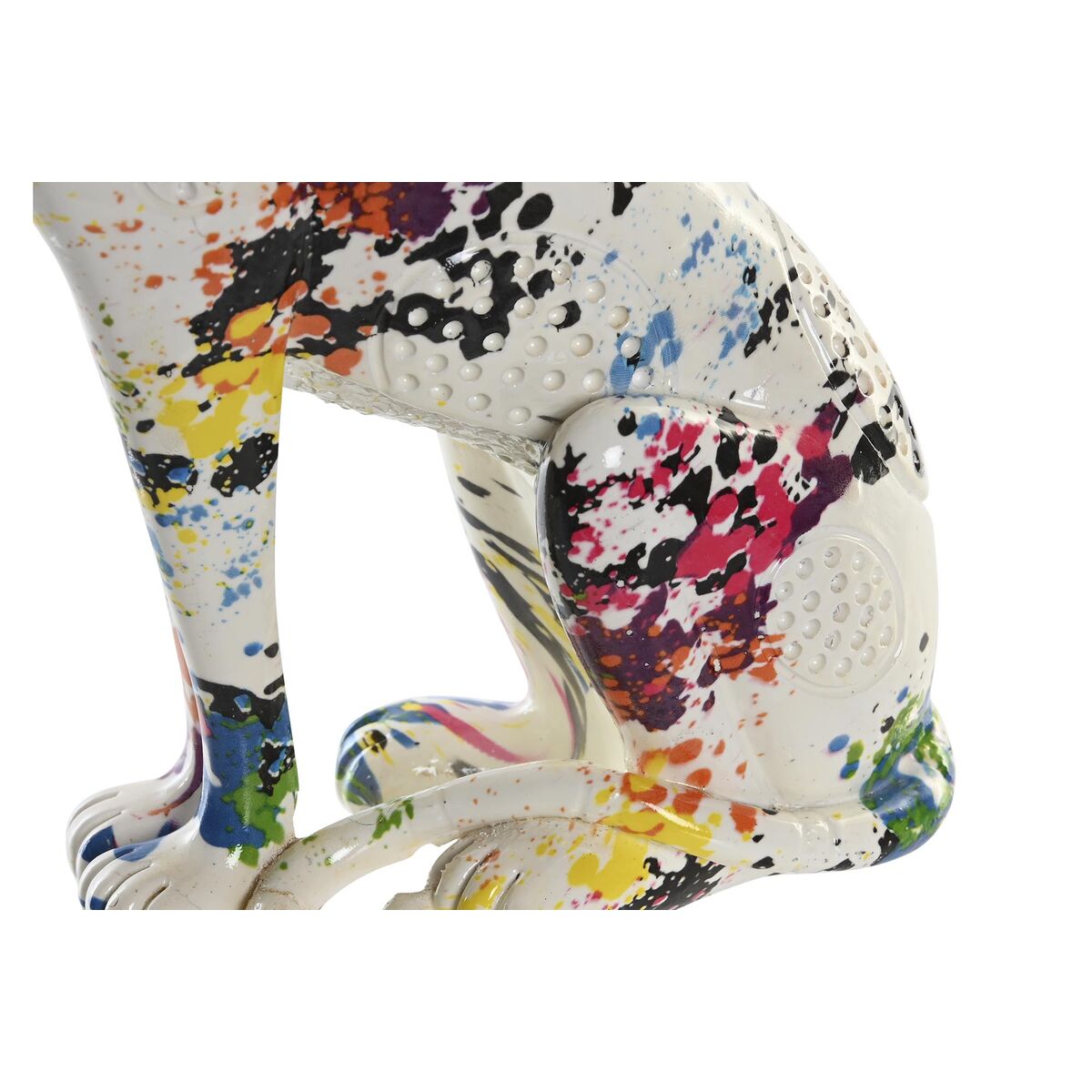 Decorative Figure DKD Home Decor 16 x 8 x 25 cm White Leopard Multicolour Modern