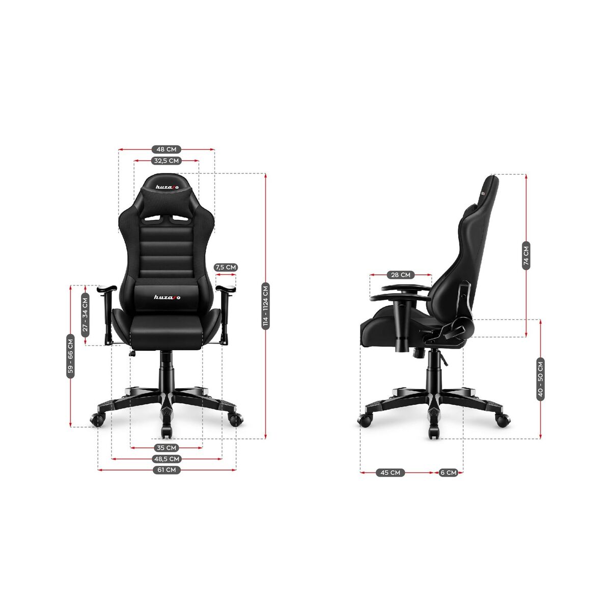 Gaming Chair Huzaro HZ-Ranger 6.0 Black Black Gaming Chair Huzaro HZ-Ranger 6.0 Black Black