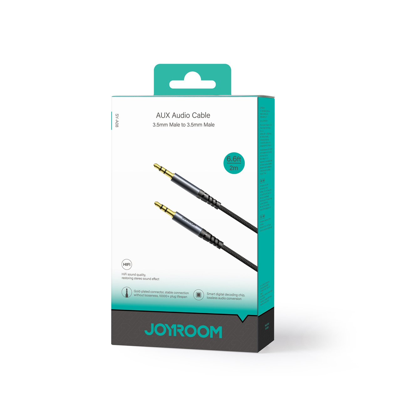 Joyroom SY-A08 cable mini jack 3.5mm / AUX mini jack 3.5mm 2m black