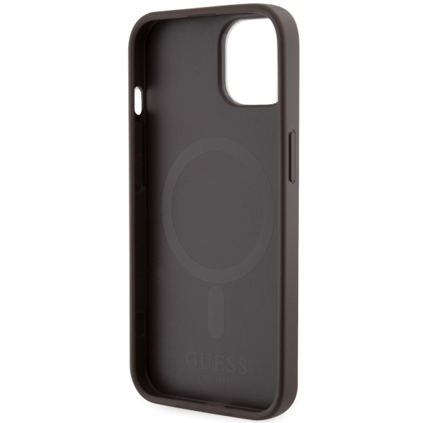 Guess GUHMP14MHGCFSEW Apple iPhone 14 Plus brown hard case GCube Stripes MagSafe