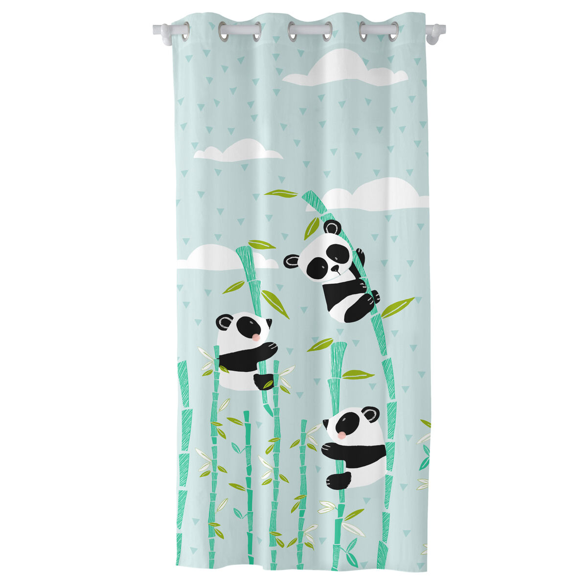 Curtain HappyFriday Moshi Moshi Panda Garden Blue 140 x 265 cm