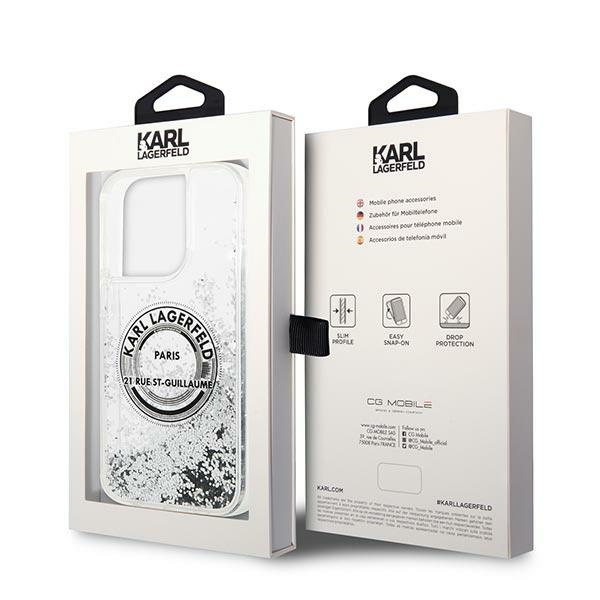 Karl Lagerfeld KLHCP14XLCRSGRS Apple iPhone 14 Pro Max silver hardcase Liquid Glitter RSG