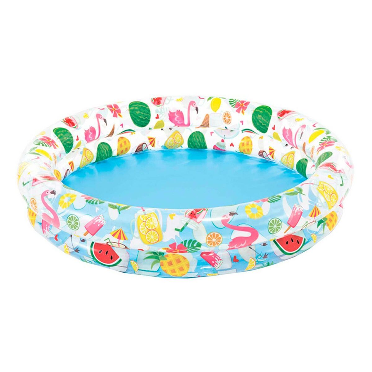 Inflatable Paddling Pool for Children Intex Tropical Rings 122 x 25 cm 150 l (12 Units)