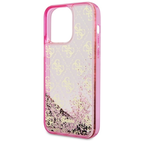 Guess GUHCP14XLC4PSGP Apple iPhone 14 Pro Max pink hardcase Liquid Glitter 4G Transculent