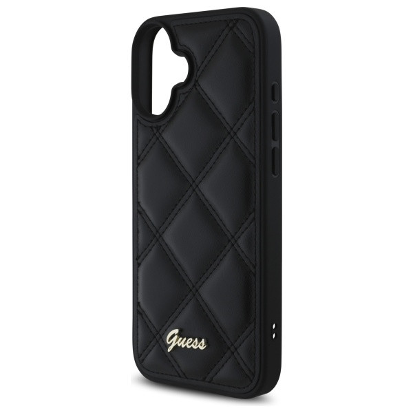 Etui Guess do Apple iPhone 16 Plus hardcase Quilted Metal Logo czarny
