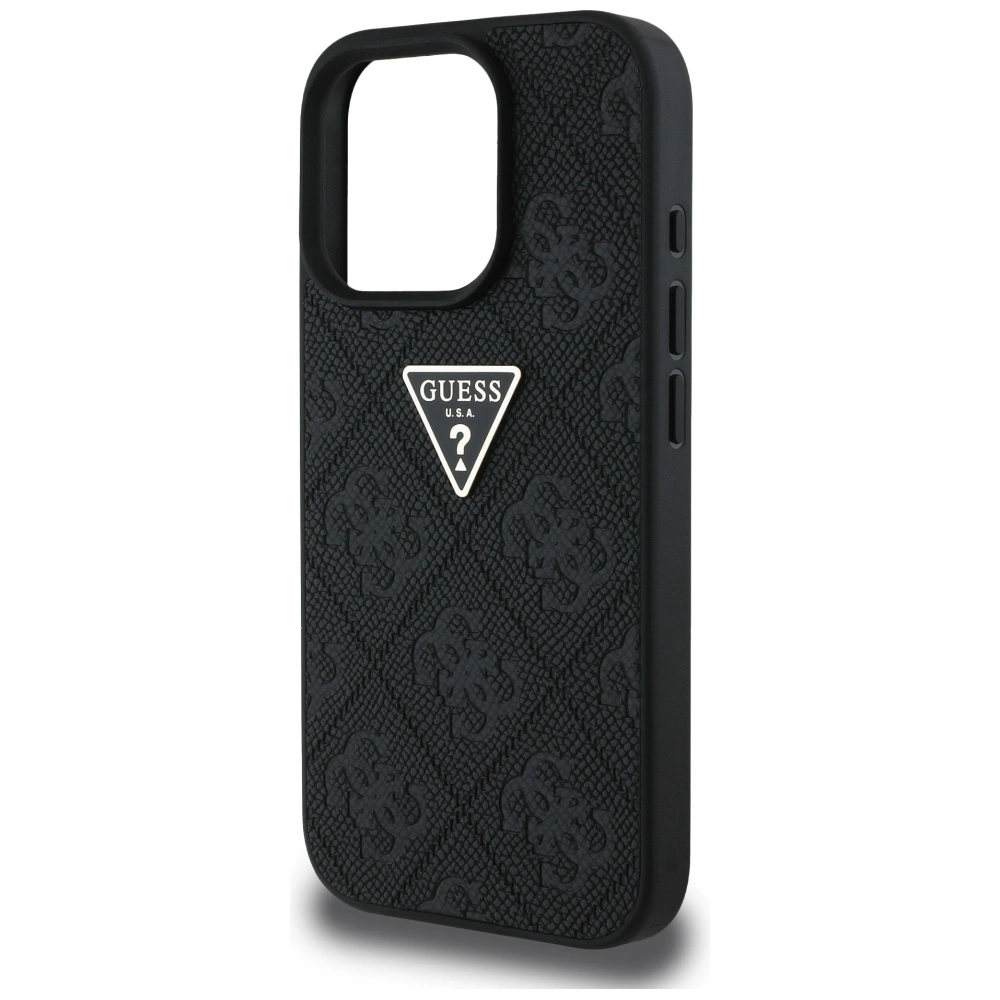Guess Hot Stamp 4G Pattern Triangle Metal Logo Apple iPhone 16 Pro Max black