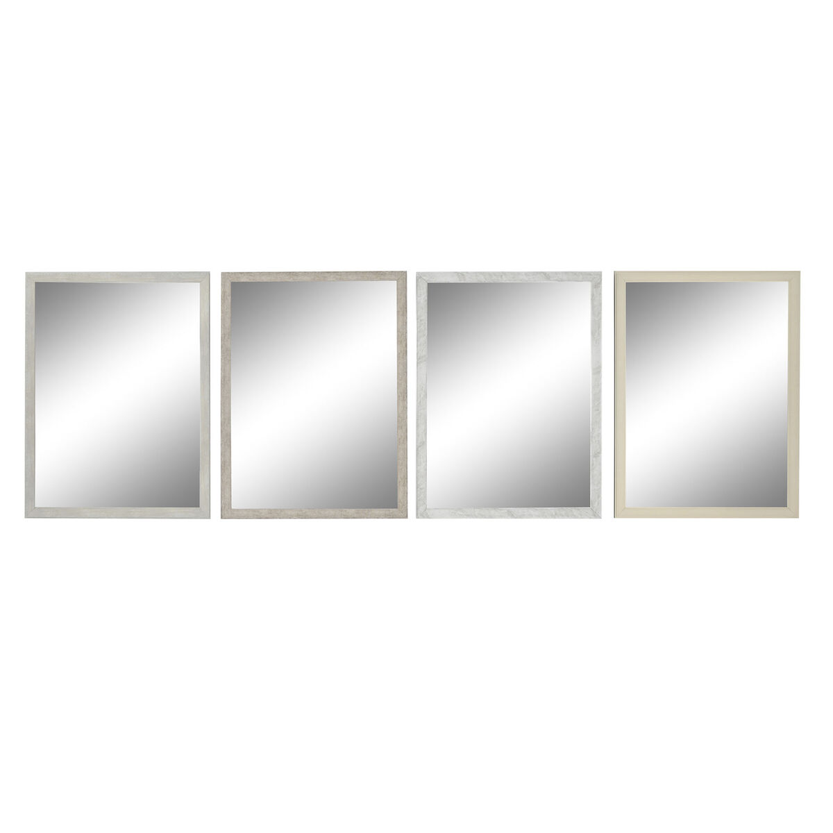 Wall mirror DKD Home Decor 56 x 2 x 76 cm Crystal Grey Beige White polystyrene (4 Units)