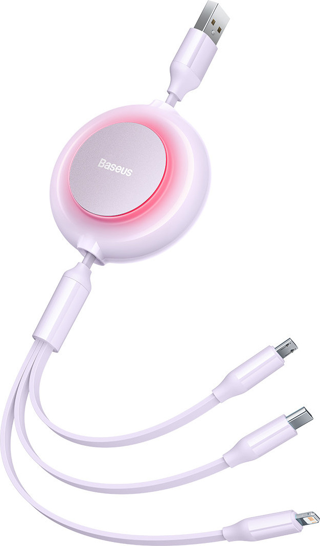 Baseus Bright Mirror 2 3in1 USB-A - microUSB + Lightning + USB-C 3.5A 1.1m purple