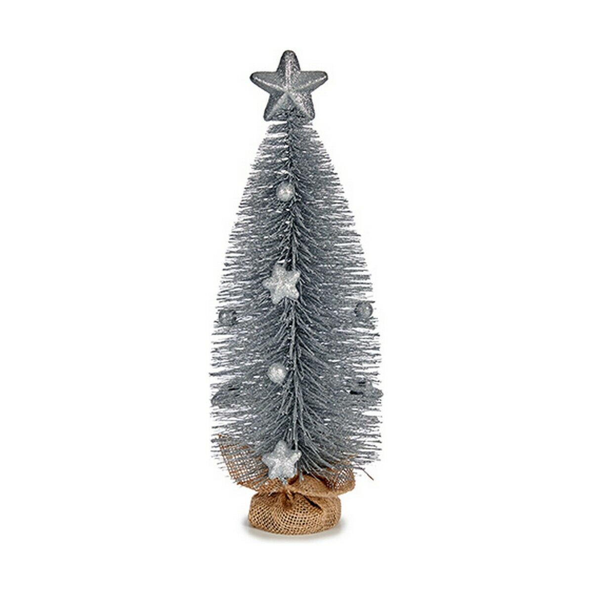 Weihnachtsbaum mit Stern Silberfarben 13 x 41 x 13 cm